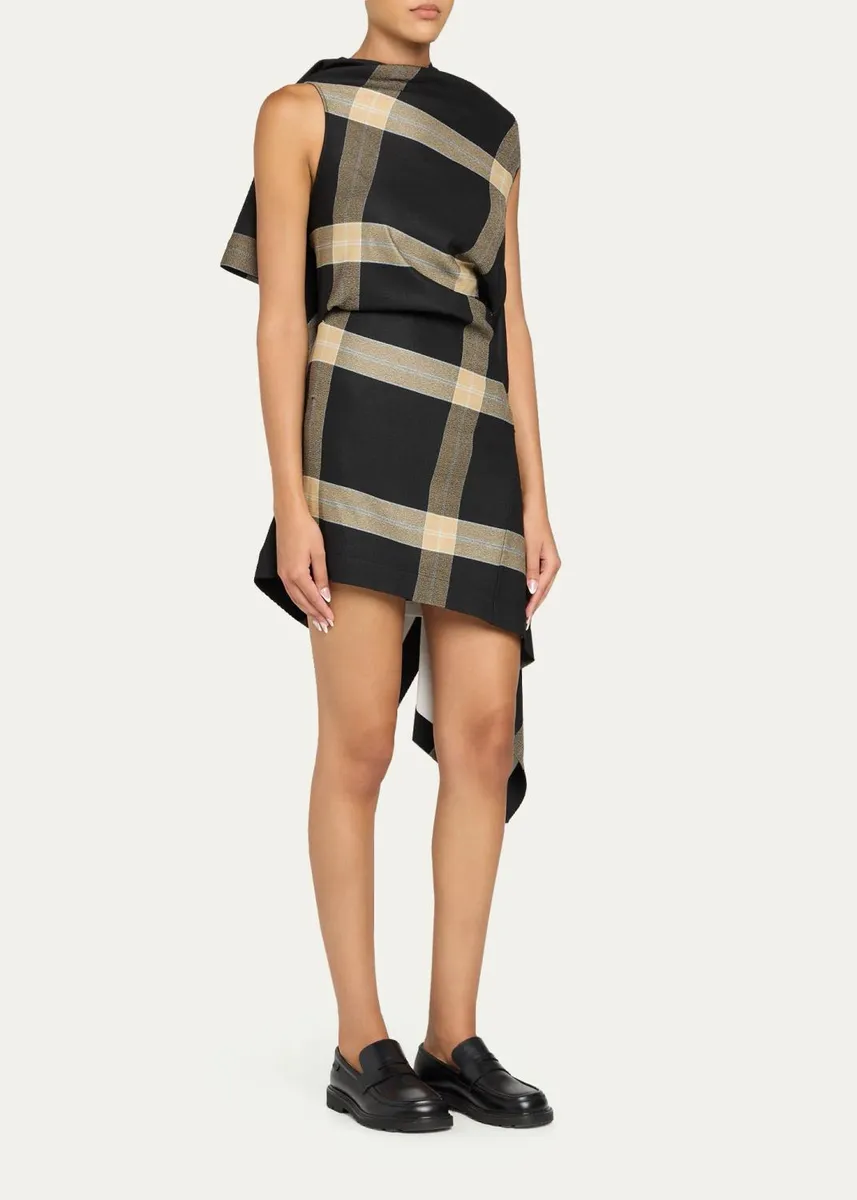 Loewe Draped Check Dress | Thumbnail 4
