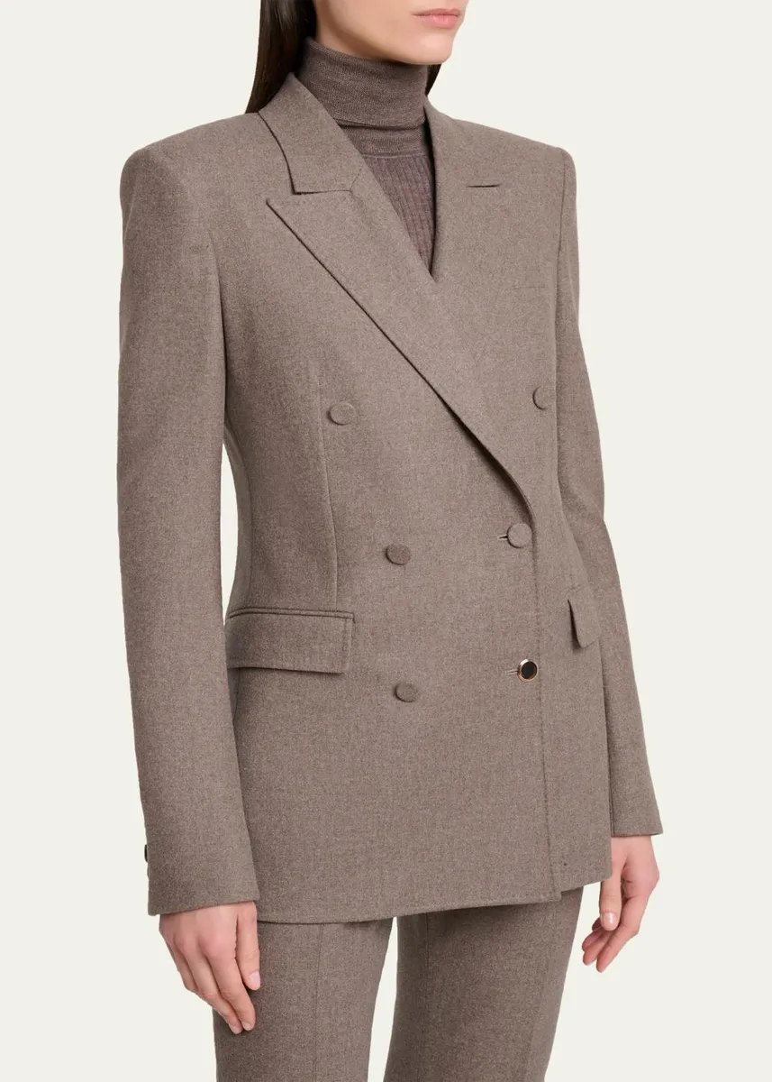 Gabriela Hearst Gavin Wool-Cashmere Flannel Double-Breasted Blazer Jacket | Thumbnail 4 Gabriela Hearst Gavin Wool-Cashmere Flannel Double-Breasted Blazer Jacket | Thumbnail 4