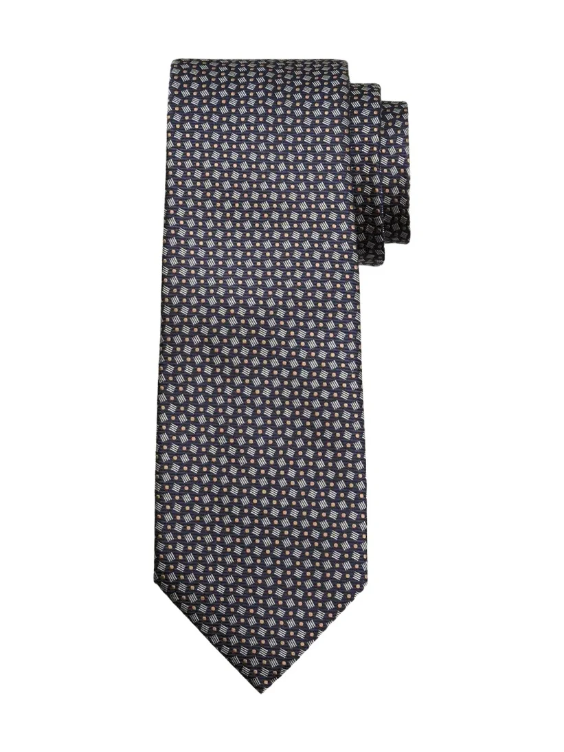 Zegna Men's Geometric Jacquard Silk Tie