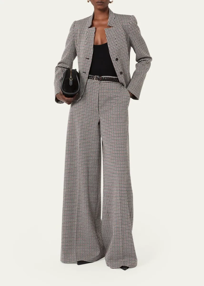 Max Mara Houndstooth Wool Single-Breasted Jacket | Thumbnail 2 Max Mara Houndstooth Wool Single-Breasted Jacket | Thumbnail 2