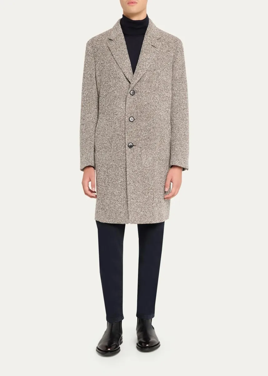 Zegna Men's Oasi Cashmere Melange Overcoat | Thumbnail 2 Zegna Men's Oasi Cashmere Melange Overcoat | Thumbnail 2