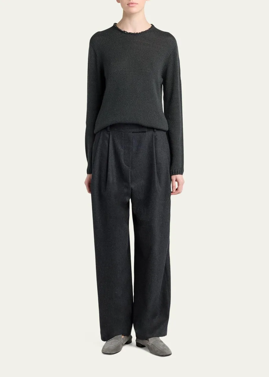 Giorgio Armani Sequin-Trim Silk Knit Sweater | Thumbnail 2 Giorgio Armani Sequin-Trim Silk Knit Sweater | Thumbnail 2