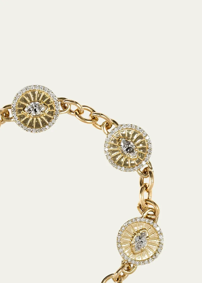 Dara Kaye Evil Eye Medallic Chain Bracelet | Thumbnail 2