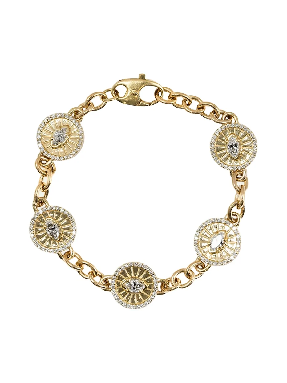 Evil Eye Medallic Chain Bracelet Evil Eye Medallic Chain Bracelet