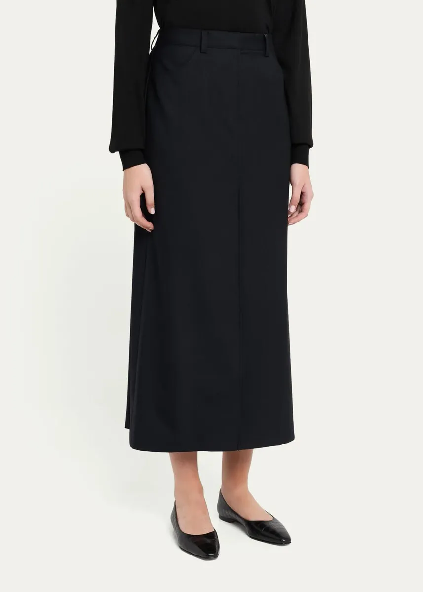 Theory Tailored Front-Vent Maxi Skirt | Thumbnail 4 Theory Tailored Front-Vent Maxi Skirt | Thumbnail 4