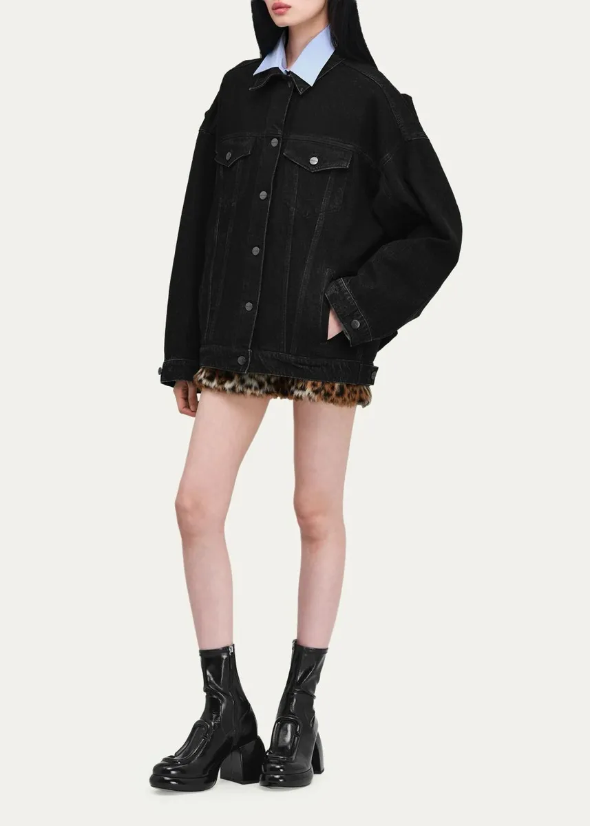 Marc Jacobs Bow Oversized Denim Trucker Jacket | Thumbnail 2