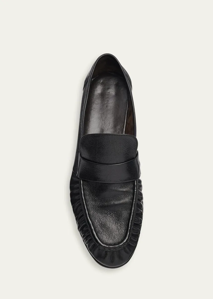 The Row Men's Soft Grained Leather Penny Loafers | Thumbnail 2 The Row Men's Soft Grained Leather Penny Loafers | Thumbnail 2