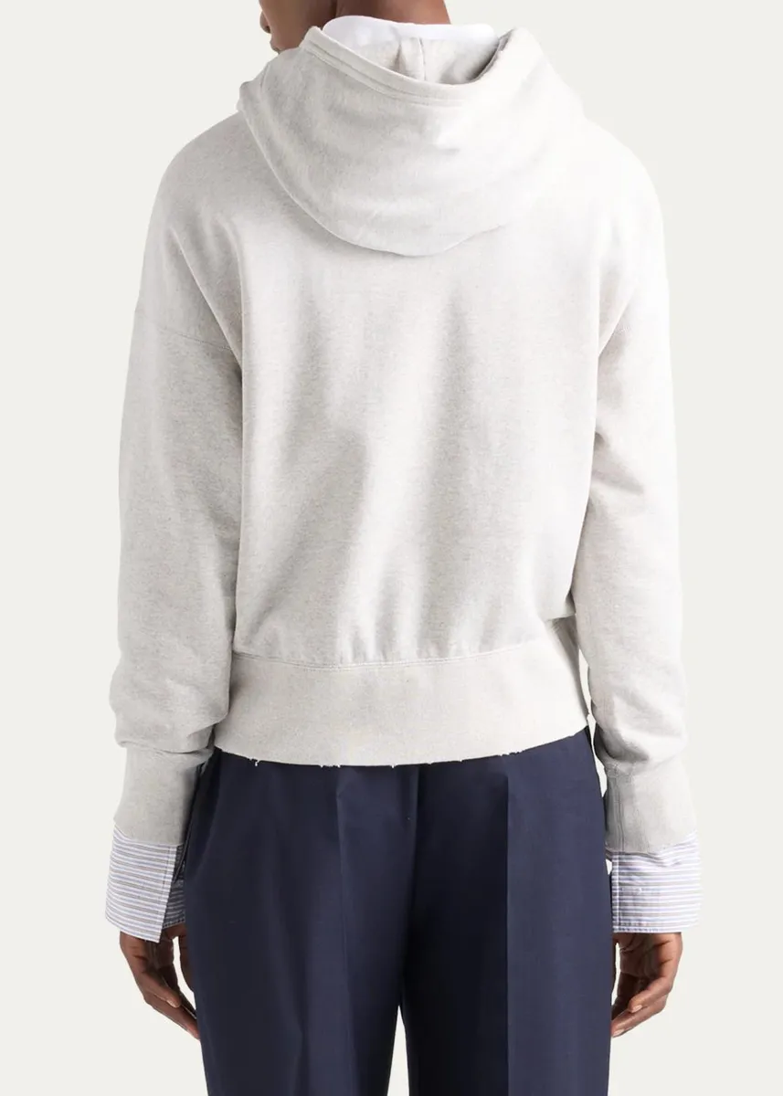 Prada Jewel Brooch Cotton Hoodie | Thumbnail 3 Prada Jewel Brooch Cotton Hoodie | Thumbnail 3