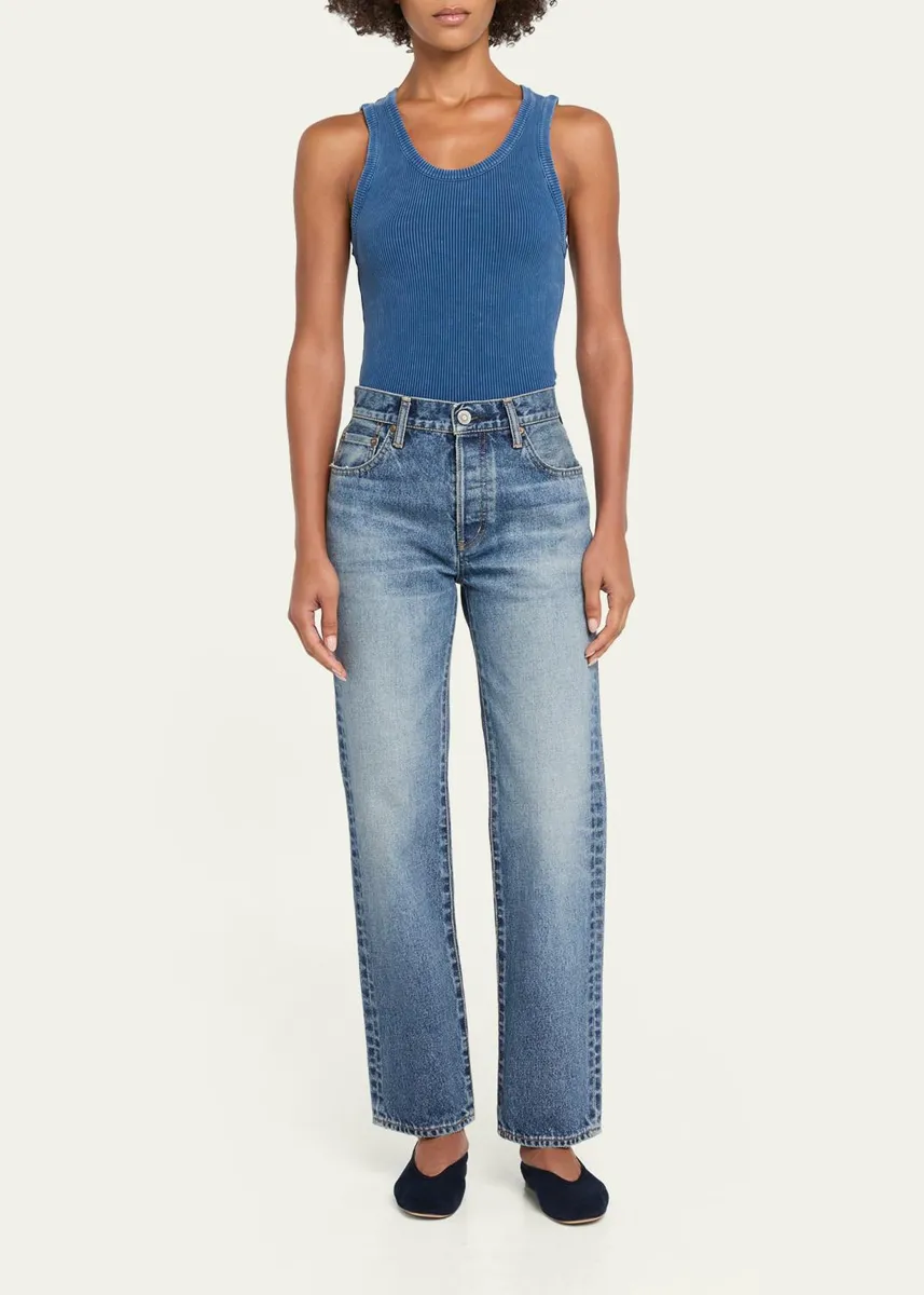 Moussy Vintage Wythe Mid-Rise Straight-Leg Jeans | Thumbnail 2 Moussy Vintage Wythe Mid-Rise Straight-Leg Jeans | Thumbnail 2