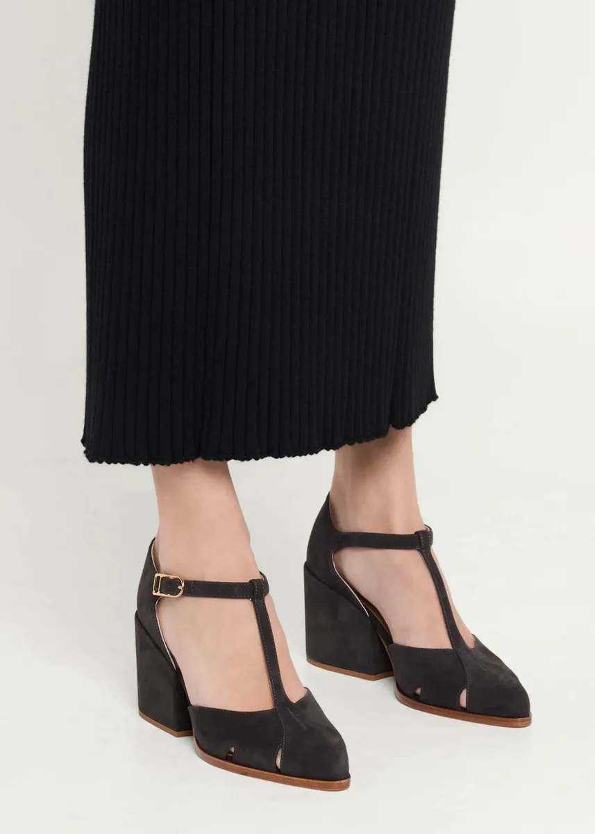 Gabriela Hearst 80mm Hawes Suede T-Strap Sandals | Thumbnail 2 Gabriela Hearst 80mm Hawes Suede T-Strap Sandals | Thumbnail 2
