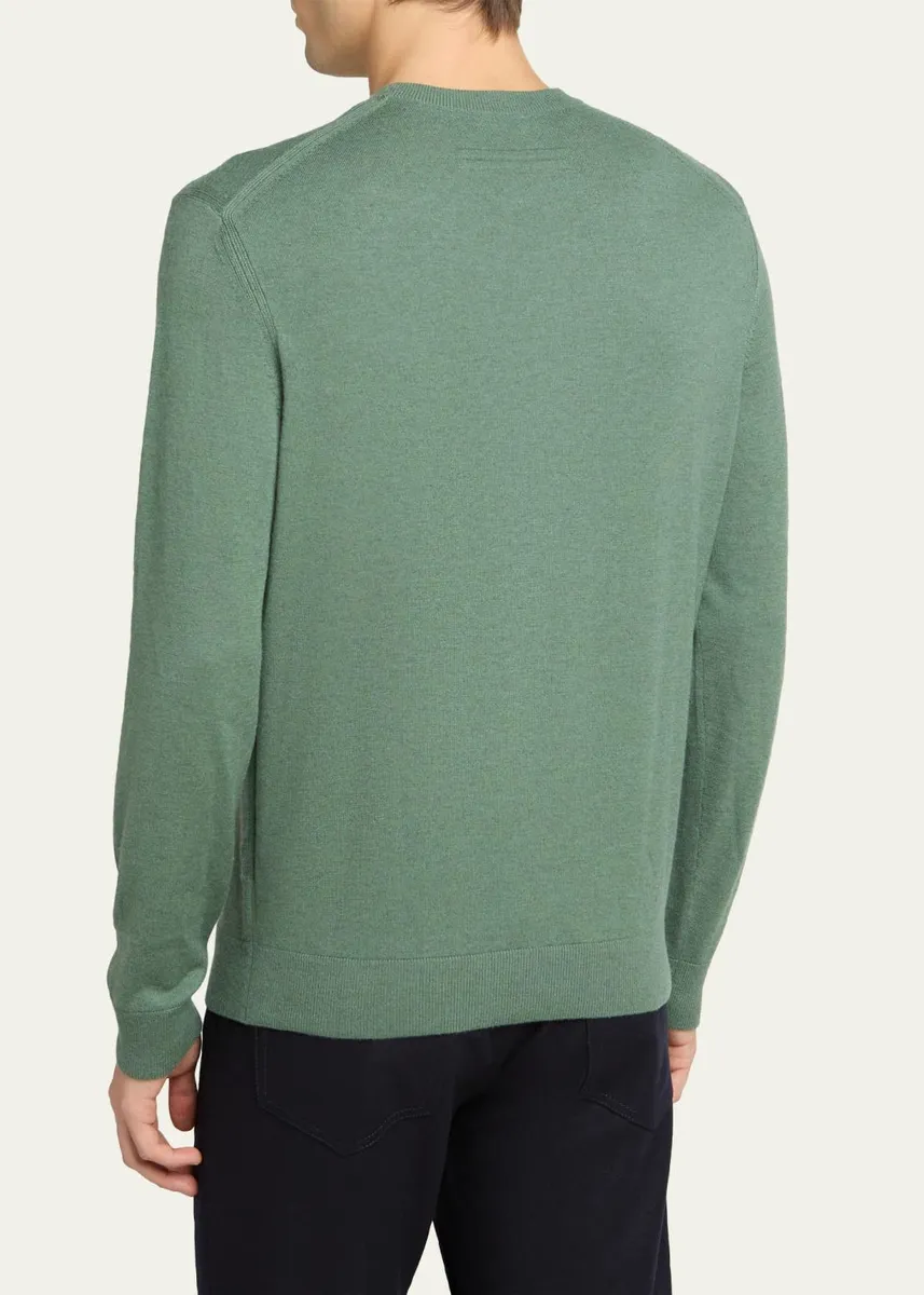 Zegna Men's Oasi Cashmere Crewneck Sweater | Thumbnail 3 Zegna Men's Oasi Cashmere Crewneck Sweater | Thumbnail 3