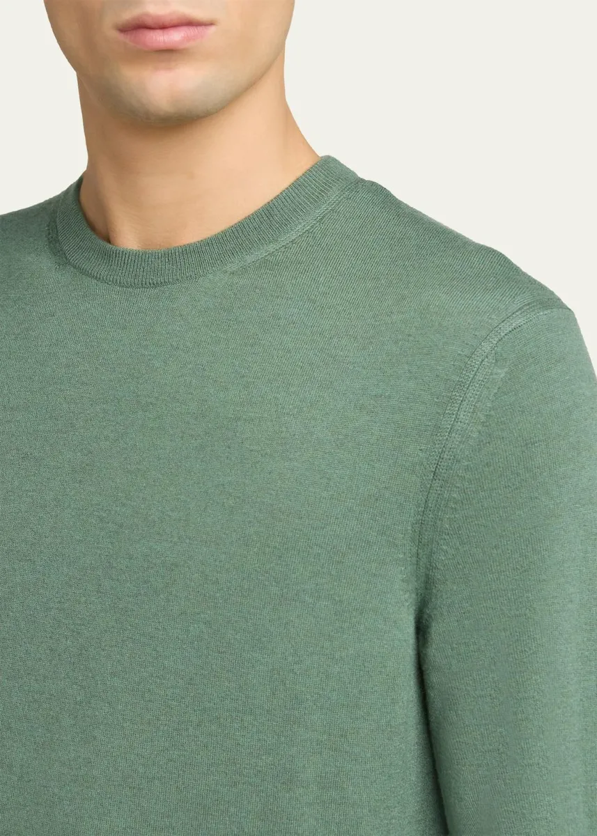 Zegna Men's Oasi Cashmere Crewneck Sweater | Thumbnail 5 Zegna Men's Oasi Cashmere Crewneck Sweater | Thumbnail 5