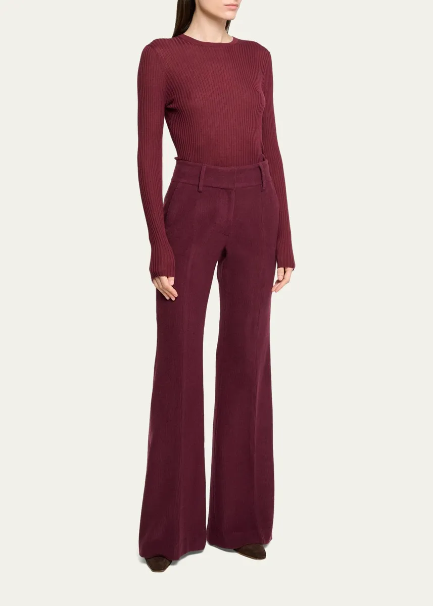 Gabriela Hearst Browning Cashmere-Silk Rib Crewneck Sweater | Thumbnail 2