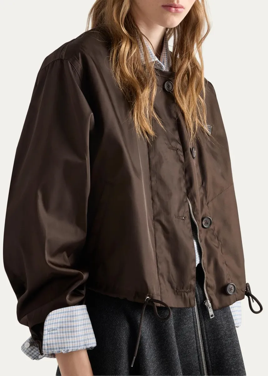 Prada Logo Drawstring Hem Jacket | Thumbnail 4