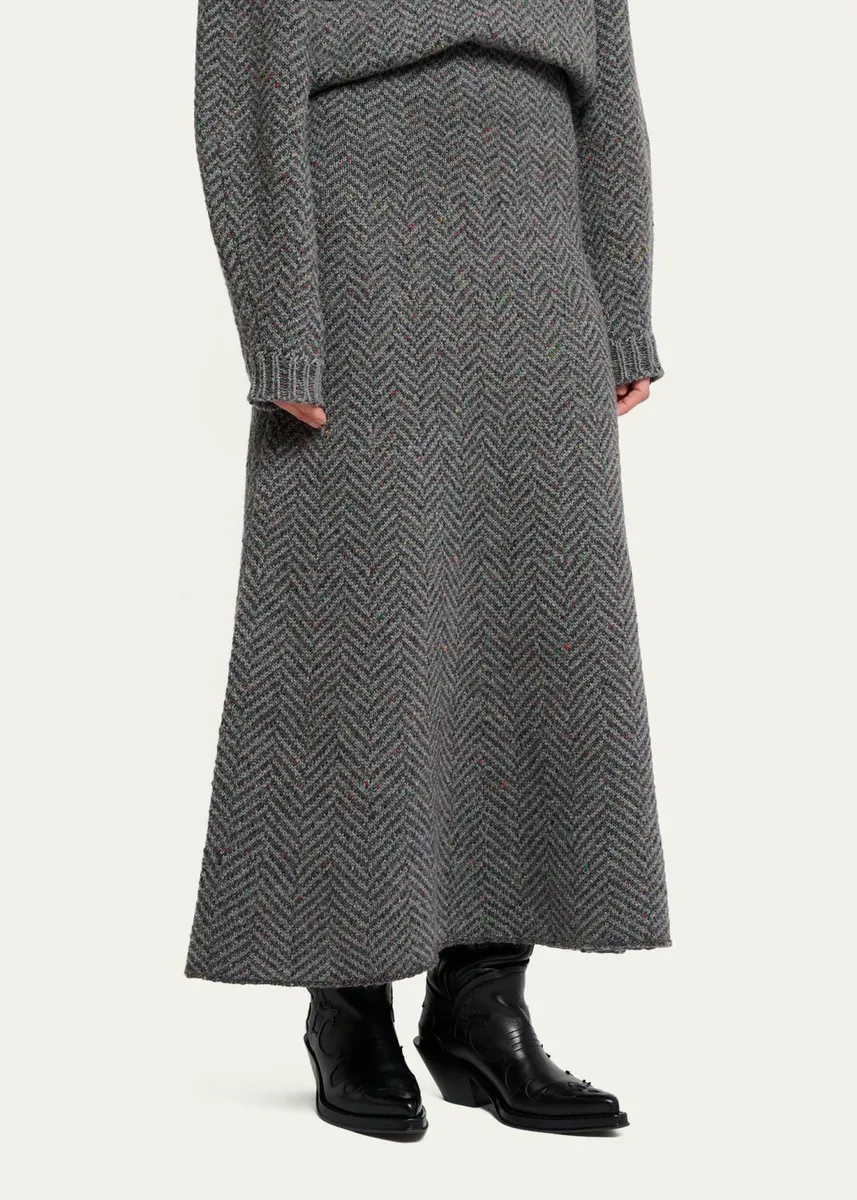 Gabriela Hearst Camden Cashmere Speckled Herringbone Maxi Skirt | Thumbnail 4 Gabriela Hearst Camden Cashmere Speckled Herringbone Maxi Skirt | Thumbnail 4