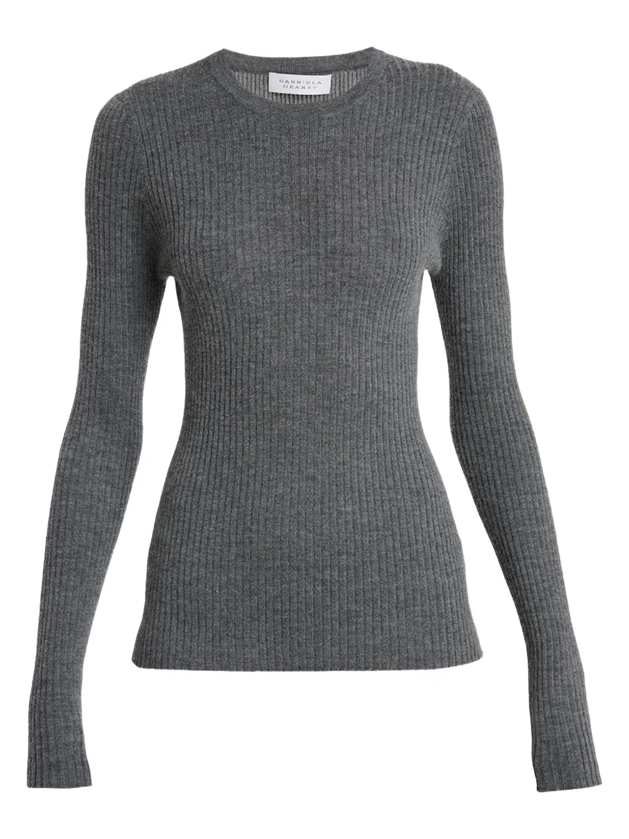 Browning Cashmere-Silk Rib Crewneck Sweater Browning Cashmere-Silk Rib Crewneck Sweater