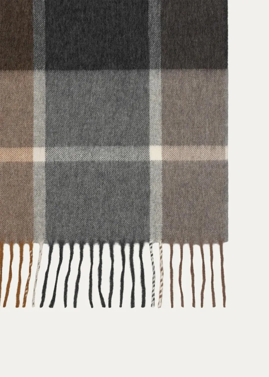 Begg x Co Men's Arran Edgar Cashmere Plaid Scarf | Thumbnail 2 Begg x Co Men's Arran Edgar Cashmere Plaid Scarf | Thumbnail 2