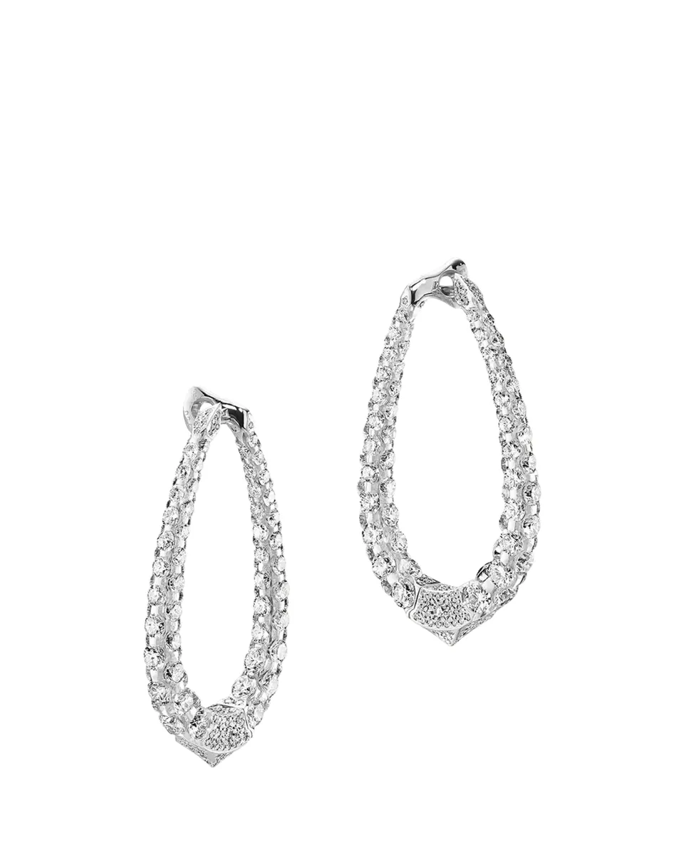 Boghossian Merveilles Halo 18K White Gold Diamond Medium Earrings | Thumbnail 2 Boghossian Merveilles Halo 18K White Gold Diamond Medium Earrings | Thumbnail 2