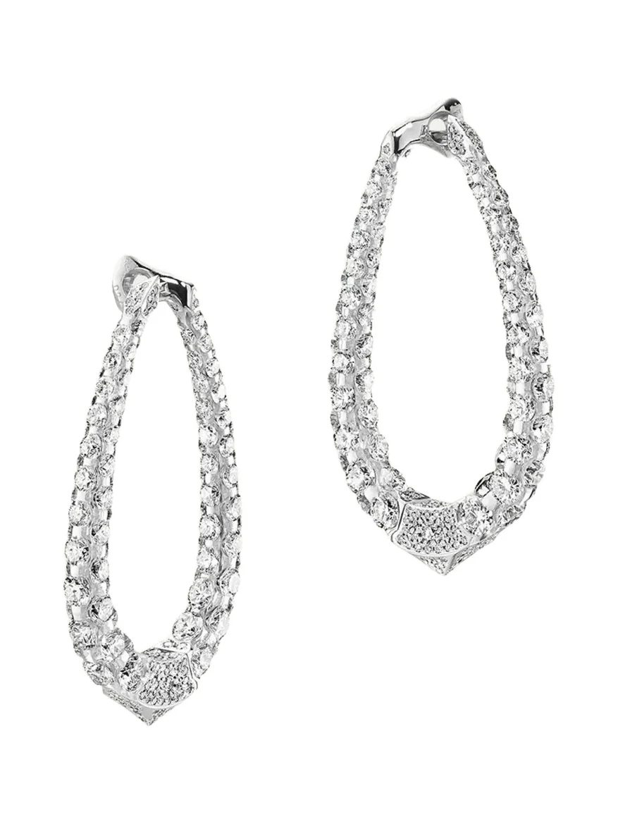 Merveilles Halo 18K White Gold Diamond Medium Earrings Merveilles Halo 18K White Gold Diamond Medium Earrings