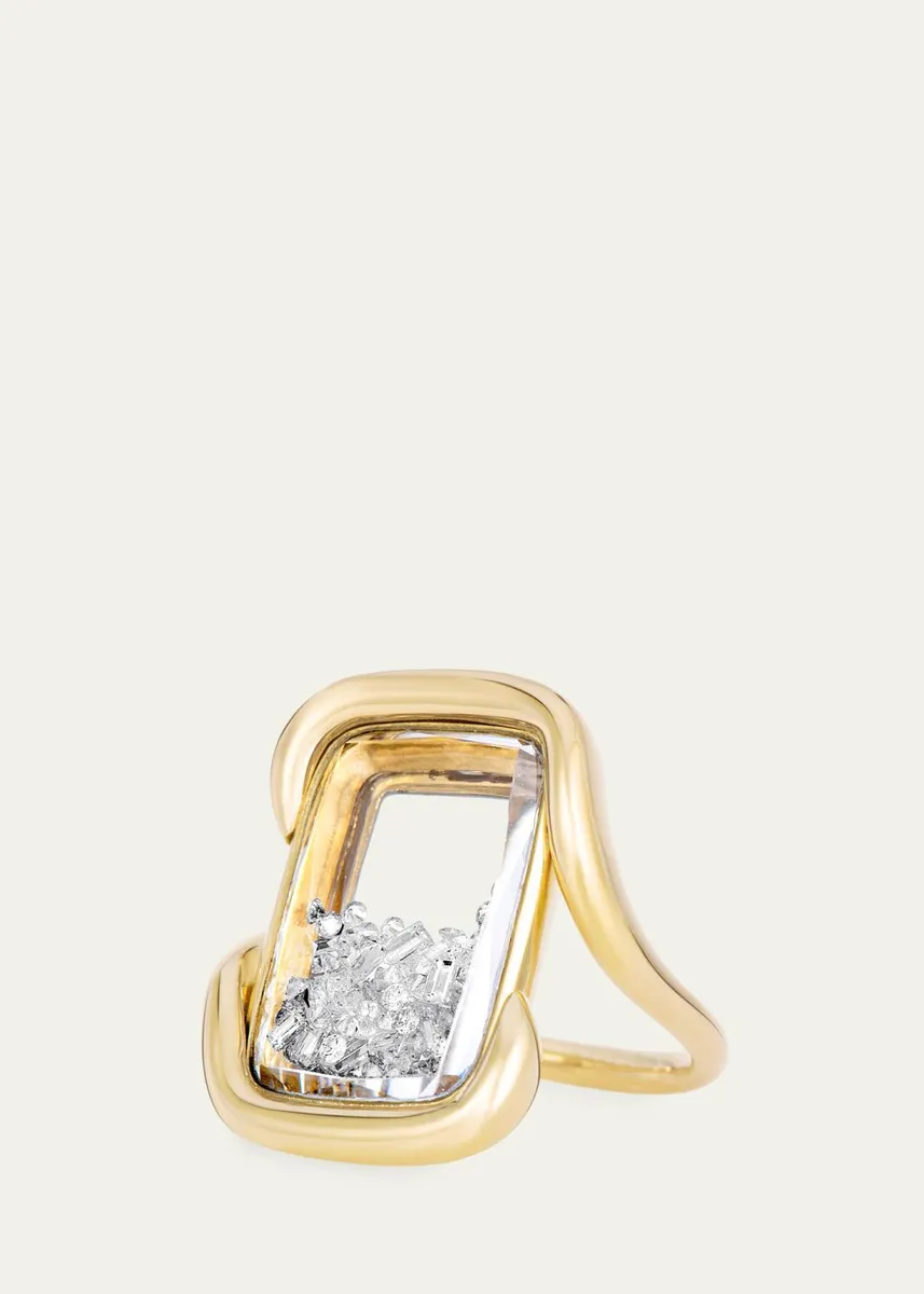 MORITZ GLIK 18K Presa Cushion Ring with Diamonds | Thumbnail 2