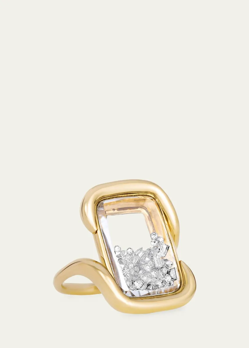 MORITZ GLIK 18K Presa Cushion Ring with Diamonds | Thumbnail 3