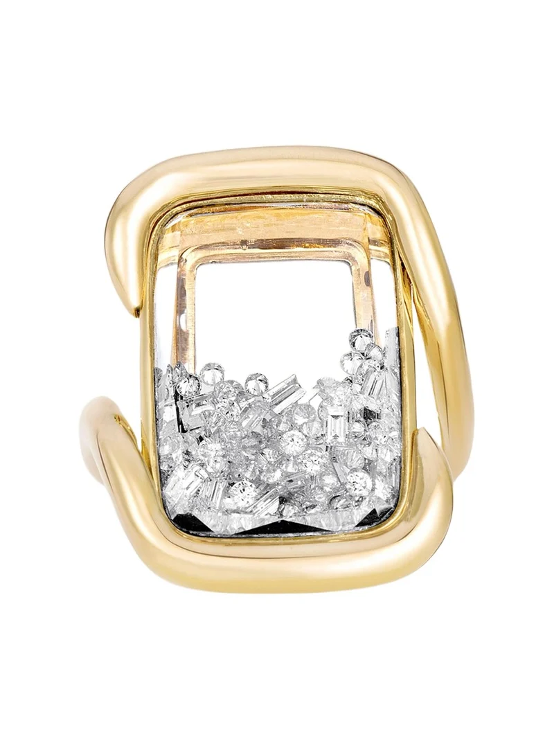 18K Presa Cushion Ring with Diamonds