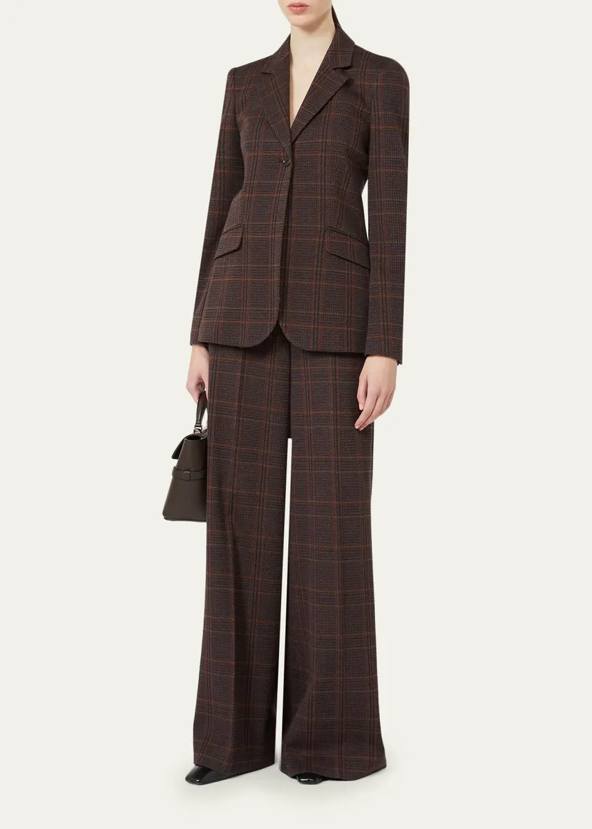 Max Mara Wool-Cotton Check Single-Breasted Jacket | Thumbnail 2 Max Mara Wool-Cotton Check Single-Breasted Jacket | Thumbnail 2