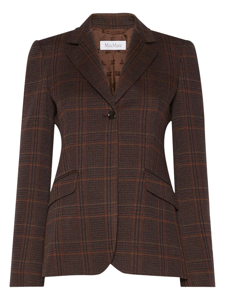 Wool-Cotton Check Single-Breasted Jacket Wool-Cotton Check Single-Breasted Jacket