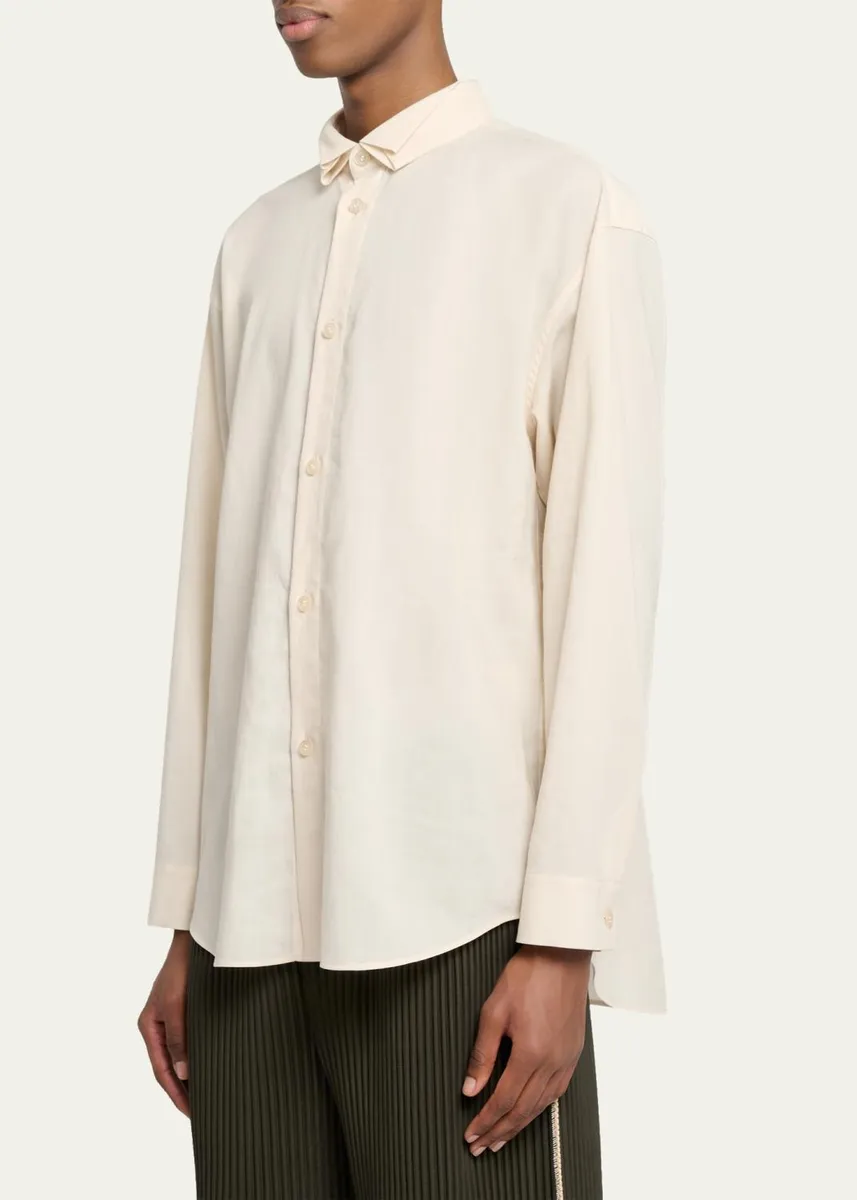 Homme Plissé Issey Miyake Men's Pleated-Collar Dress Shirt | Thumbnail 4 Homme Plissé Issey Miyake Men's Pleated-Collar Dress Shirt | Thumbnail 4