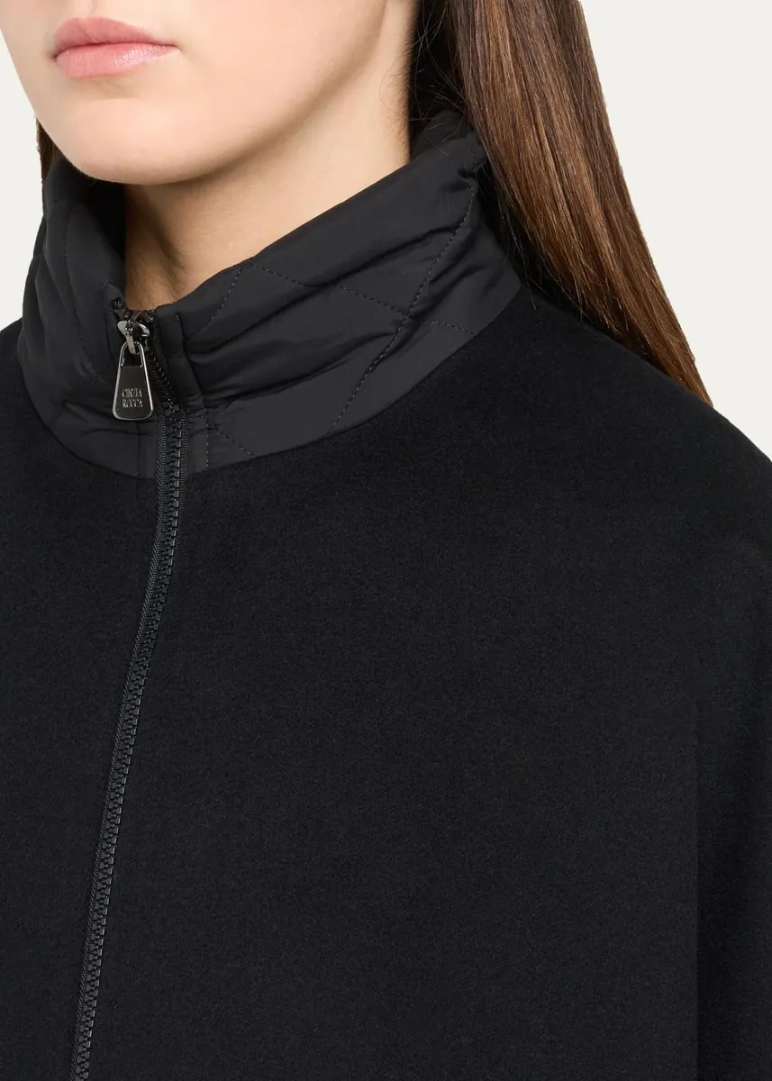 Cinzia Rocca Wool Cape with Quilted Pockets | Thumbnail 5 Cinzia Rocca Wool Cape with Quilted Pockets | Thumbnail 5