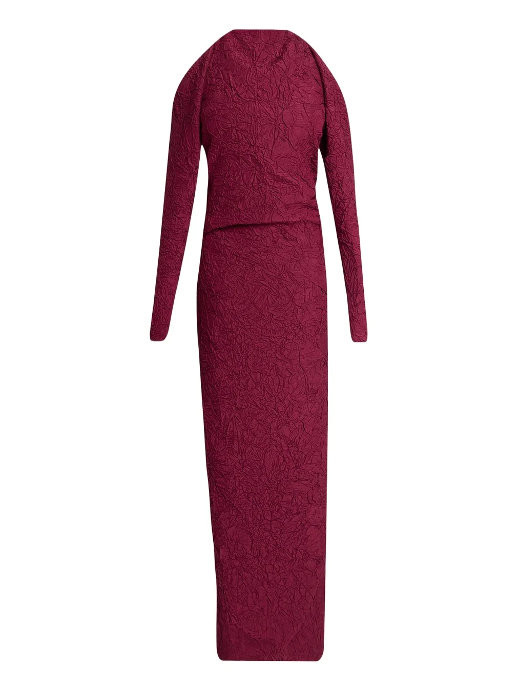 Proenza Schouler Lina Crushed Silk Habotai Long-Sleeve Halter Gown