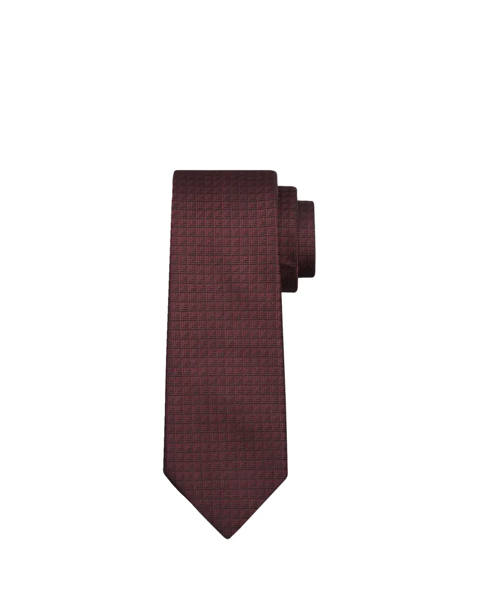Zegna Men's Geometric Grid Check Silk Tie | Thumbnail 2