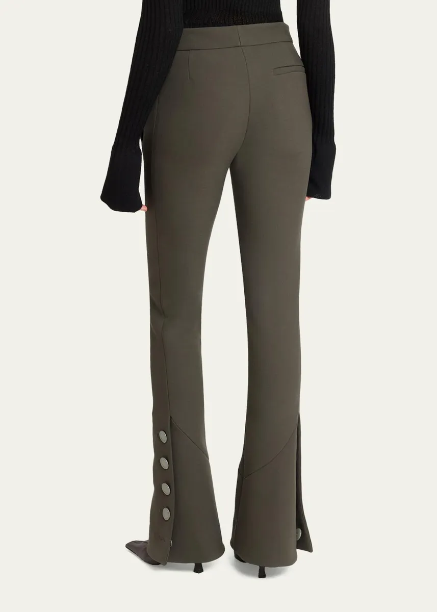 Proenza Schouler Althea Bi-Stretch Double Wool Buttoned Flare Pants | Thumbnail 3