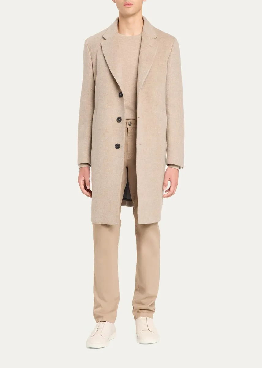 Zegna Men's Cashmere Single-Breasted Overcoat | Thumbnail 4 Zegna Men's Cashmere Single-Breasted Overcoat | Thumbnail 4