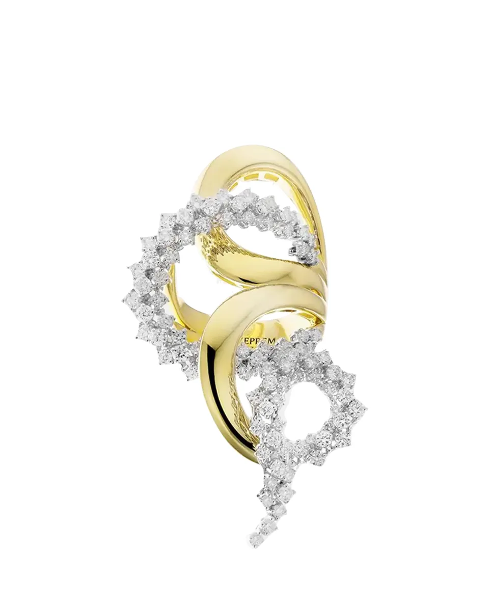 YEPREM 18K Golden Strada Stackable Diamond Ring | Thumbnail 2 YEPREM 18K Golden Strada Stackable Diamond Ring | Thumbnail 2