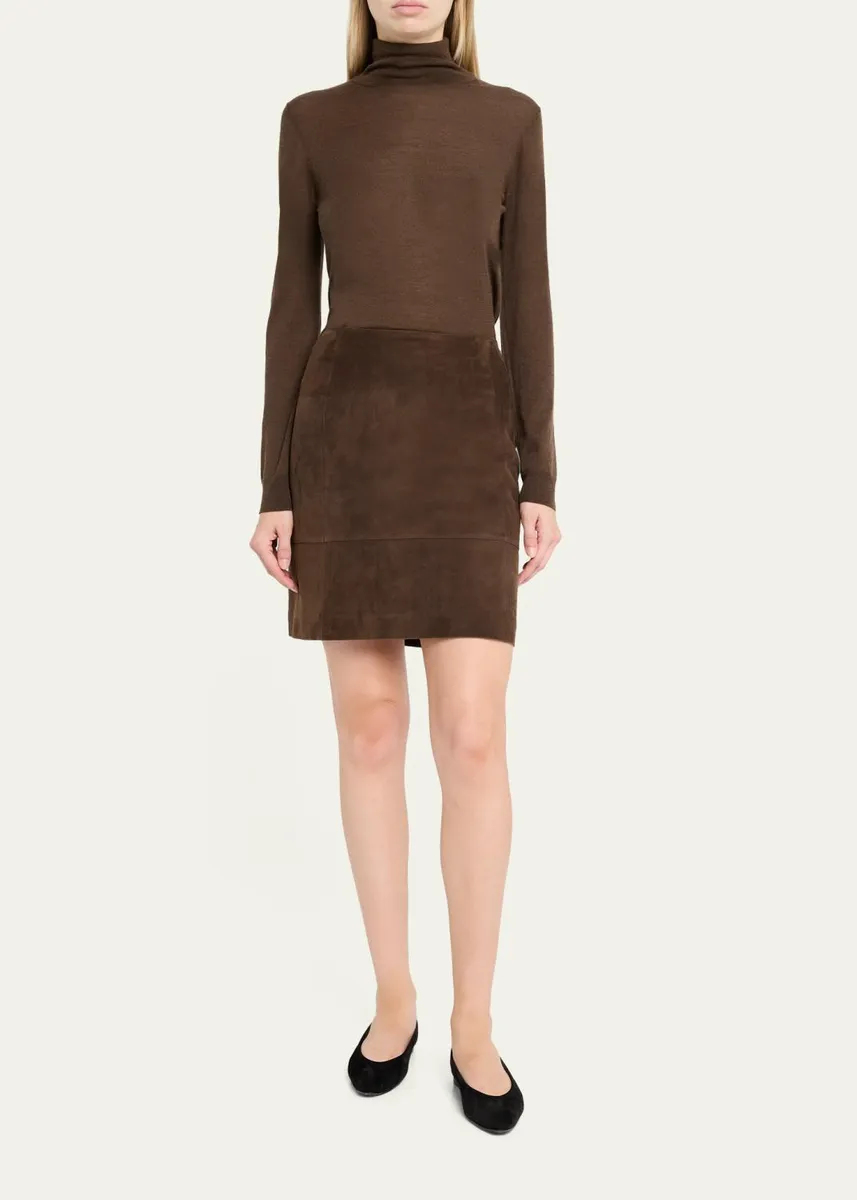 Vince Suede High-Waist Knee Skirt | Thumbnail 2 Vince Suede High-Waist Knee Skirt | Thumbnail 2