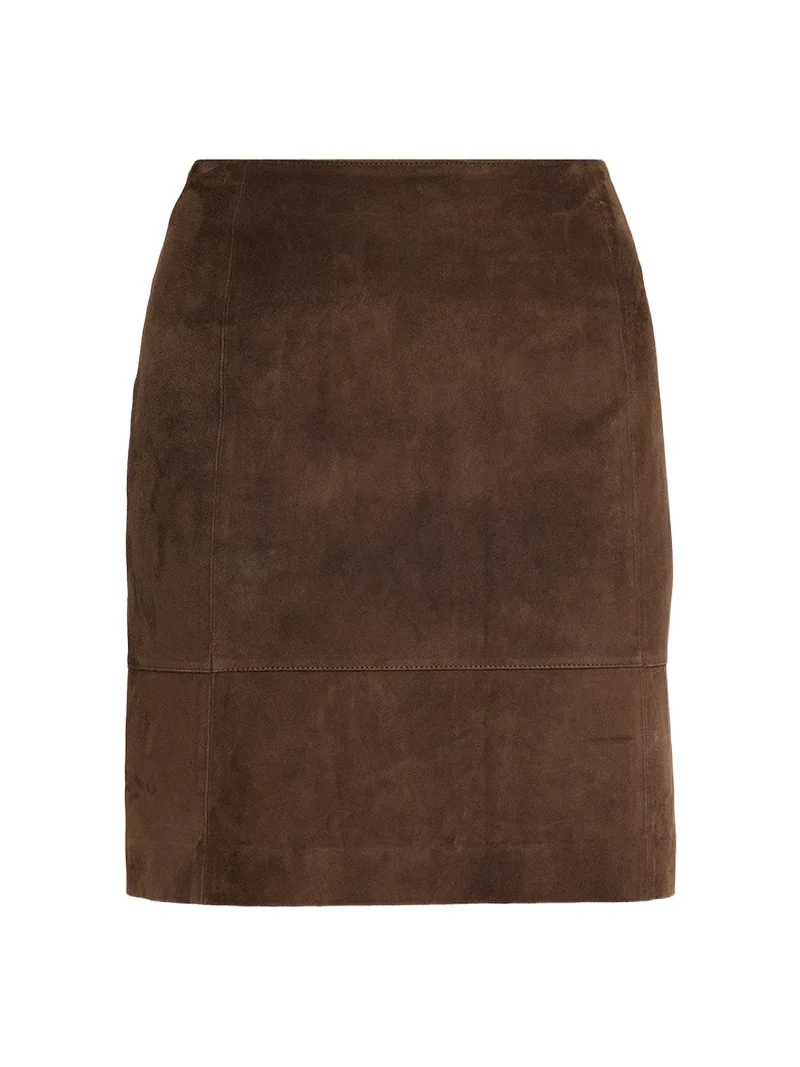 Suede High-Waist Knee Skirt Suede High-Waist Knee Skirt