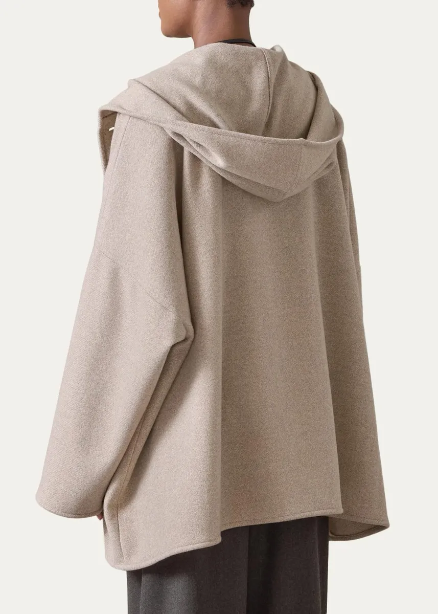 Eskandar Wool Cashmere Hooded Coat - Long Length | Thumbnail 3