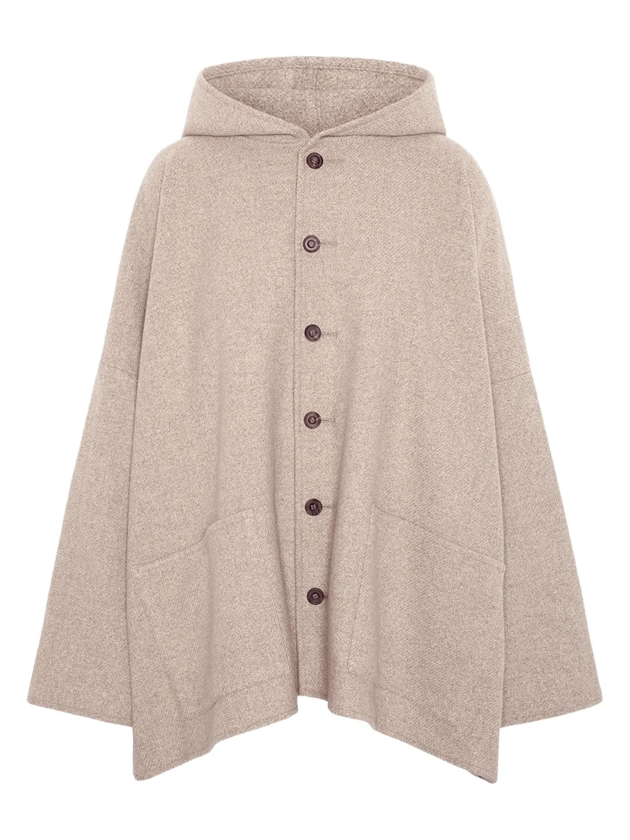 Wool Cashmere Hooded Coat - Long Length Wool Cashmere Hooded Coat - Long Length