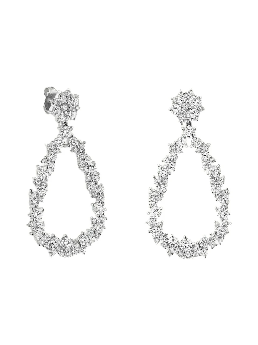 Sydney Evan 14K White Gold Diamond Teardrop Cocktail Earrings