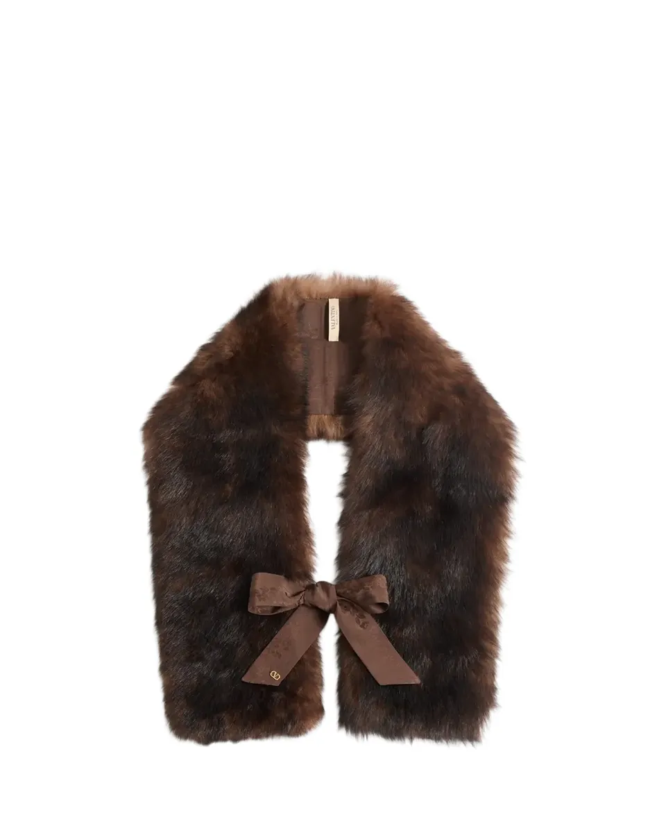 Valentino Garavani VLogo Bow Fur Stole | Thumbnail 2