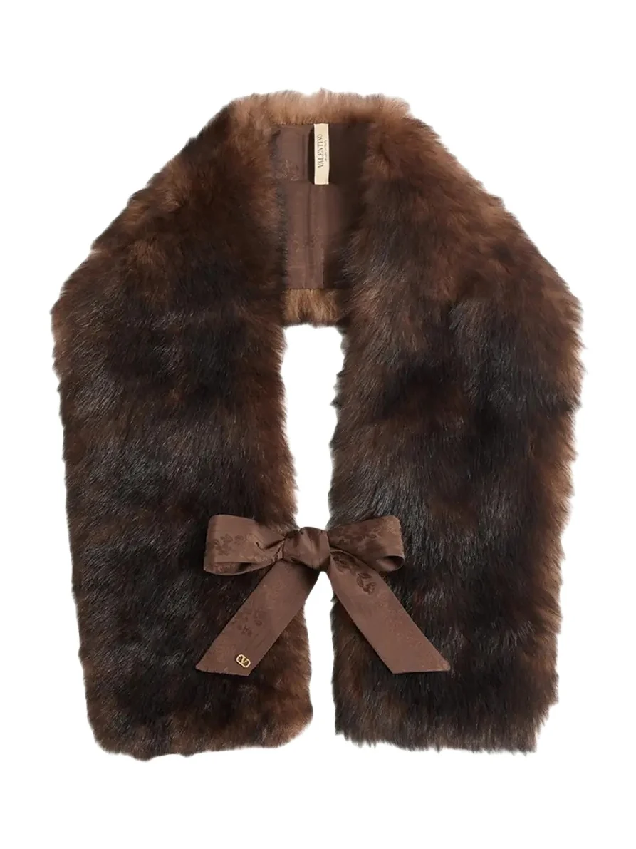 Valentino Garavani VLogo Bow Fur Stole