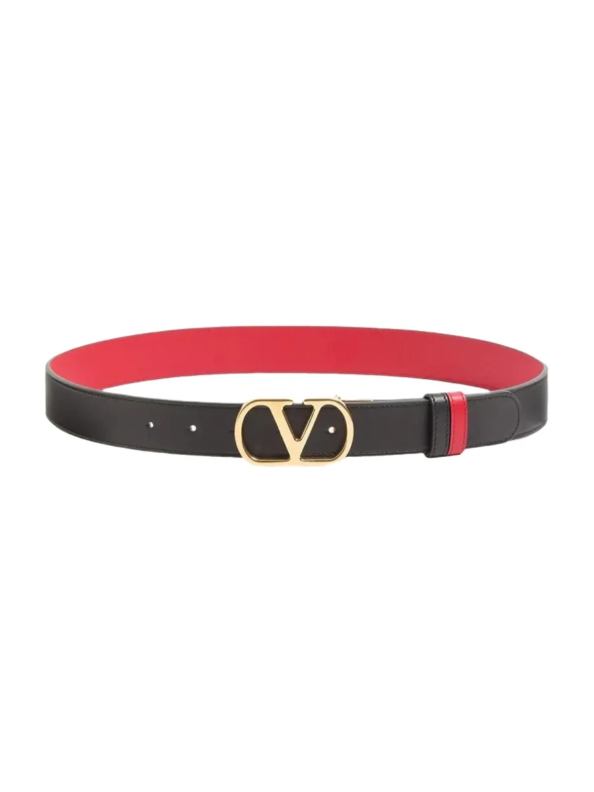 Reversible VLogo Signature Belt In Glossy Calfskin 30MM
