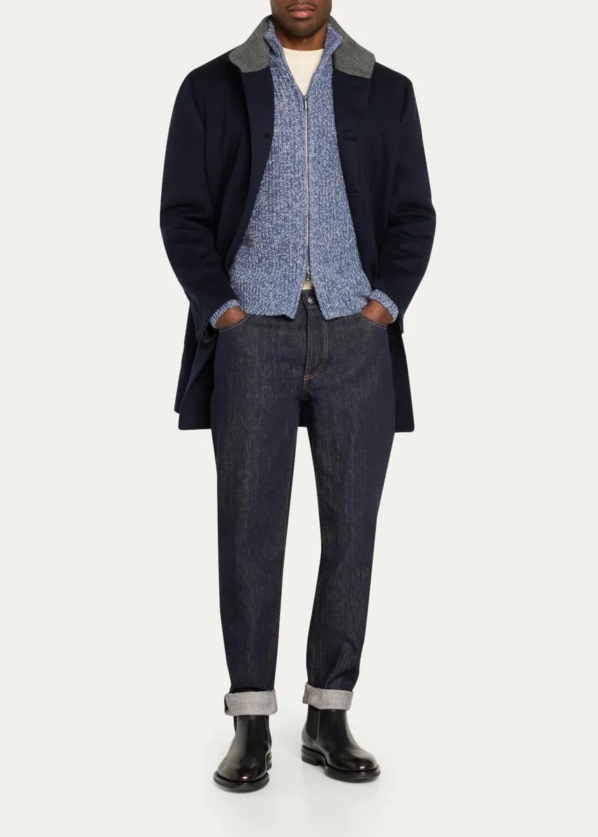 Cesare Attolini Men's Mouline Cashmere Cardigan | Thumbnail 2 Cesare Attolini Men's Mouline Cashmere Cardigan | Thumbnail 2
