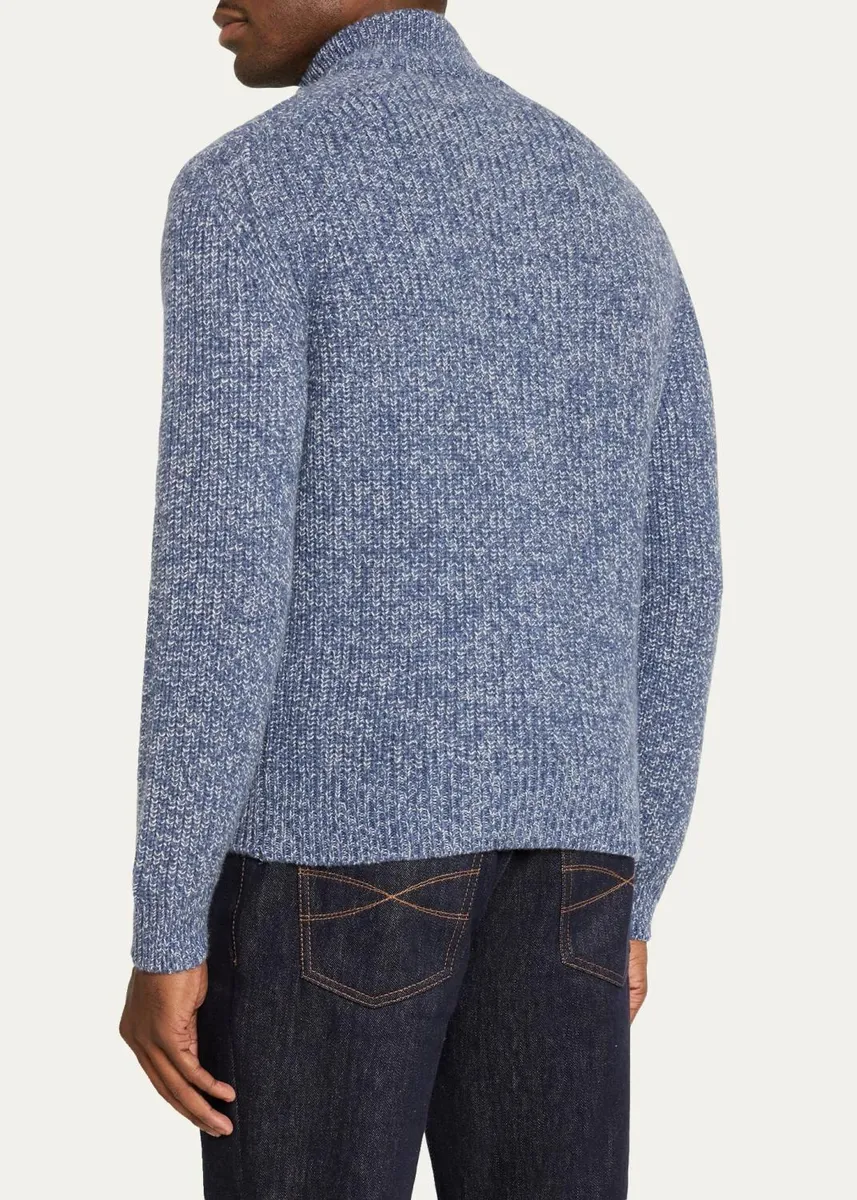 Cesare Attolini Men's Mouline Cashmere Cardigan | Thumbnail 3 Cesare Attolini Men's Mouline Cashmere Cardigan | Thumbnail 3