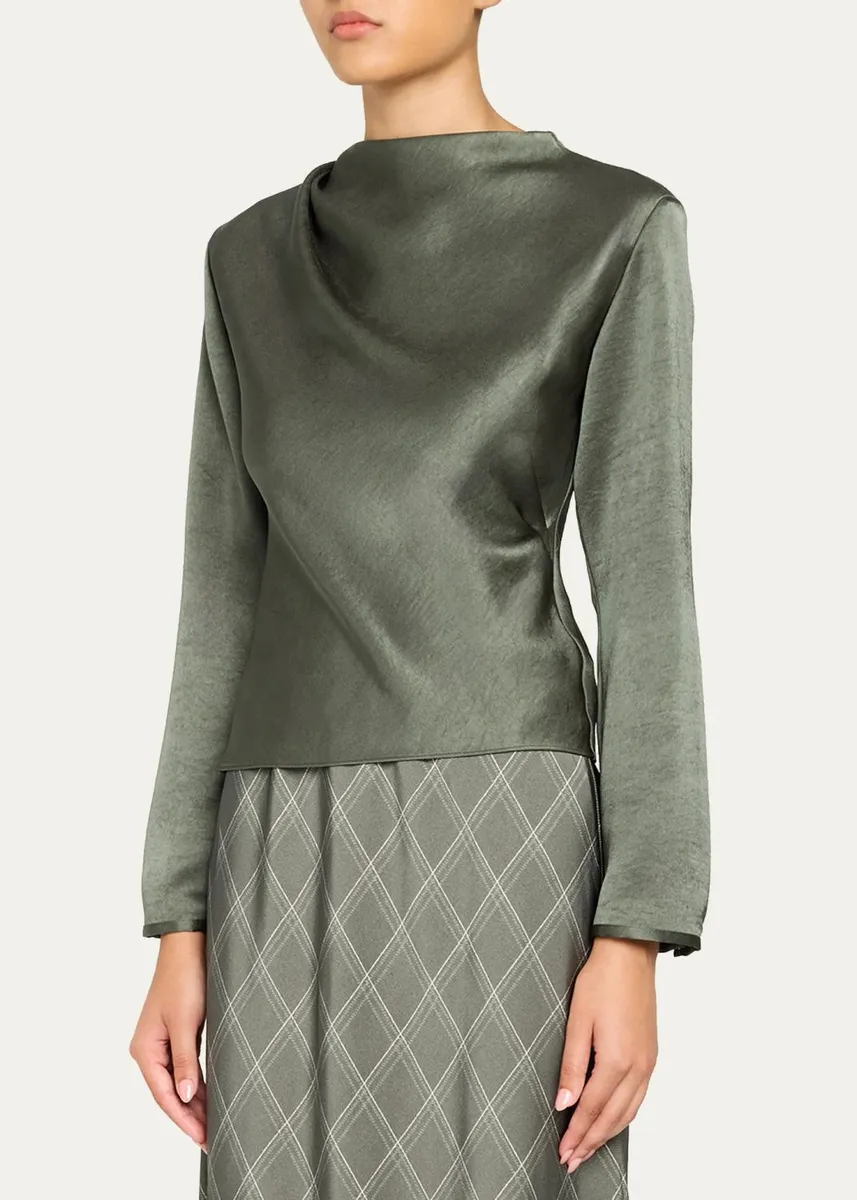 Vince Draped Cowl-Neck Blouse | Thumbnail 4 Vince Draped Cowl-Neck Blouse | Thumbnail 4