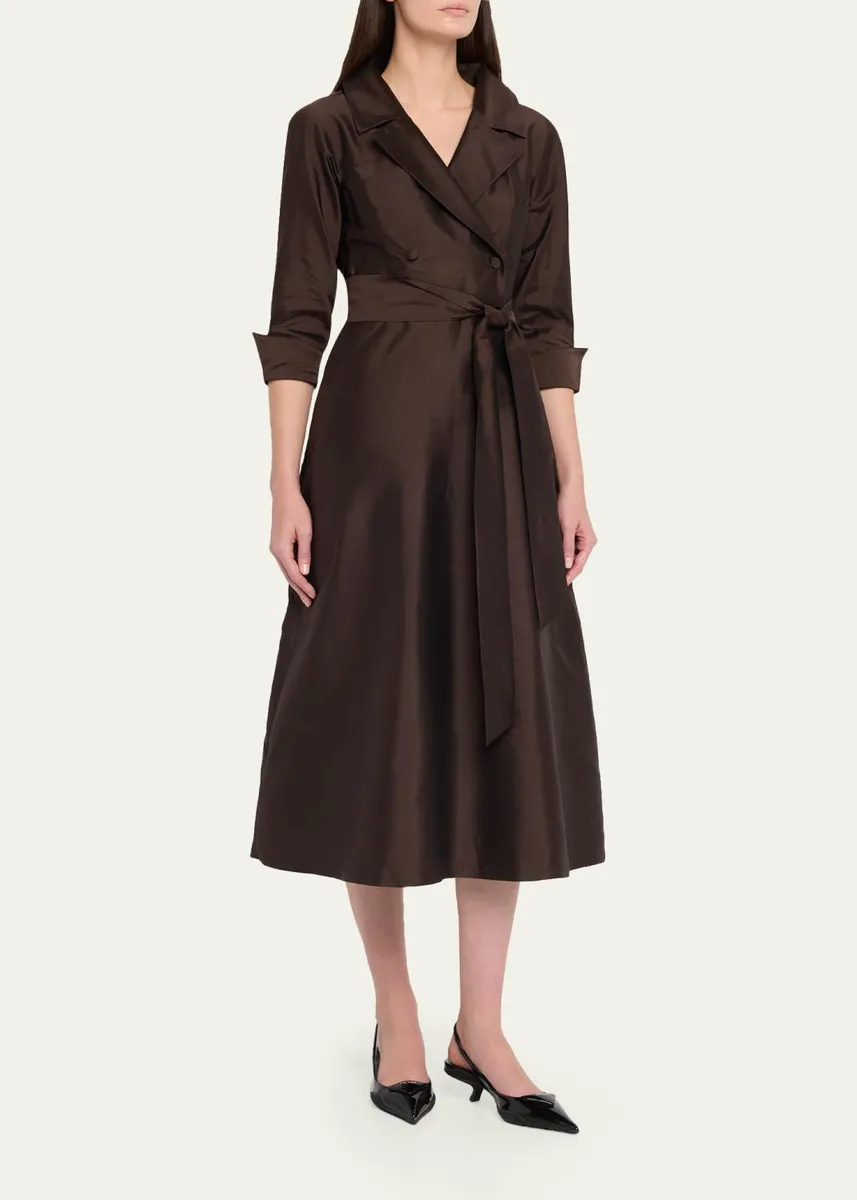 Rickie Freeman for Teri Jon Taffeta Shirtwaist Gown | Thumbnail 4