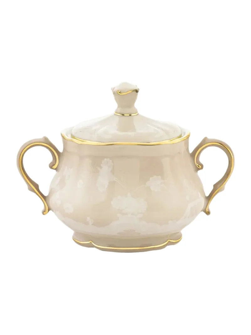 GINORI 1735 Meringa Printed Porcelain Sugar Bowl