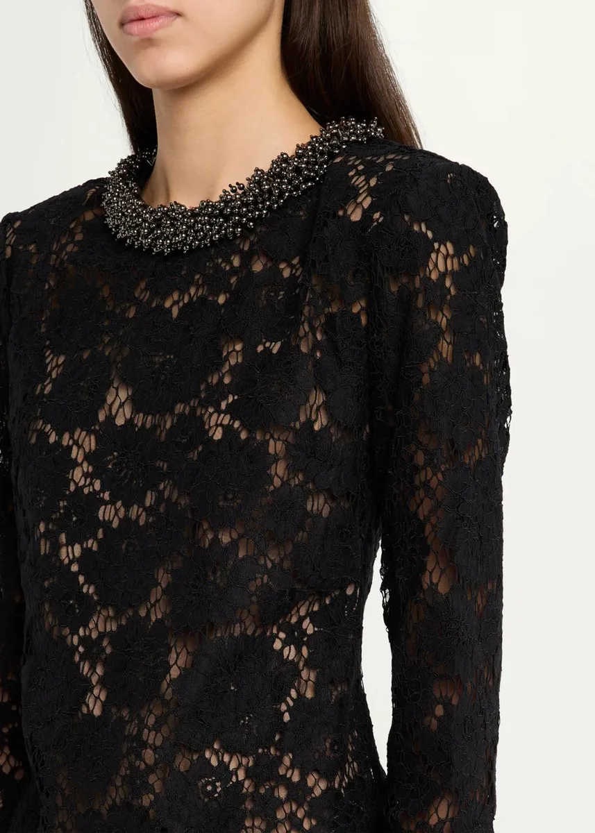 Self-Portrait Floral Lace Mini Dress | Thumbnail 5 Self-Portrait Floral Lace Mini Dress | Thumbnail 5
