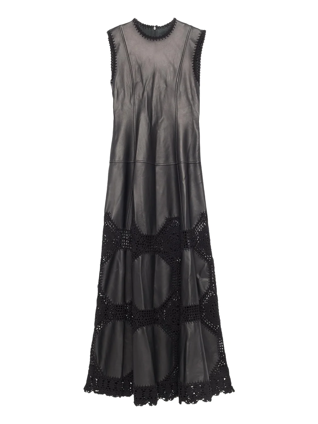Ulla Johnson Ilana Sleeveless Crochet Knit & Leather Midi Dress